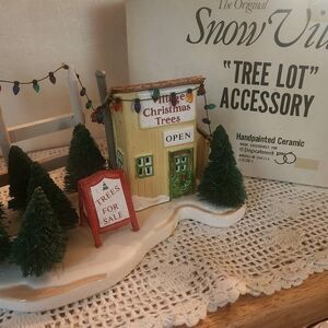 Tree Lot Accessory with Green and Red Accents